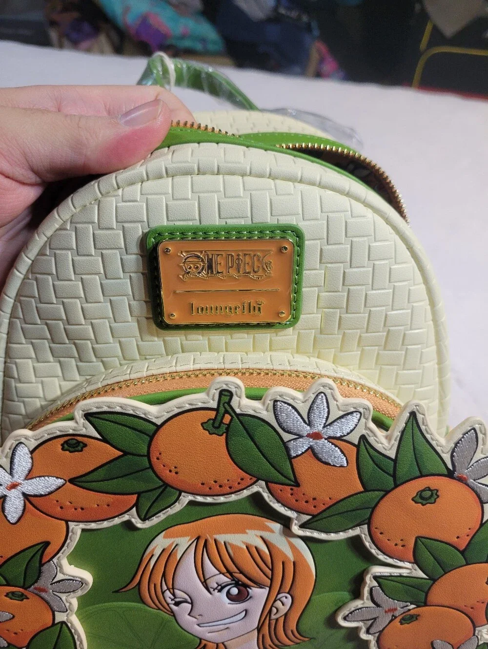 One Piece Loungefly Mini Backpack And Wallet Set Nami Tangerine NWT